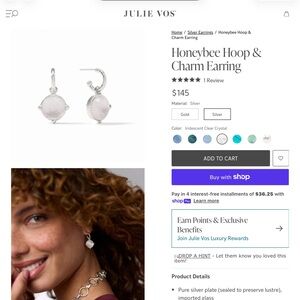 Julie Vos Silver Crystal Charm Earrings.